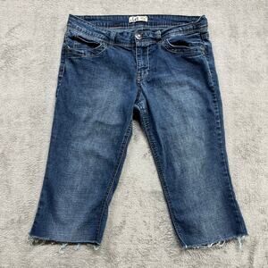 Lei Jeans Junior 13 Jort Blue Embroidered Back Pocket Denim‎